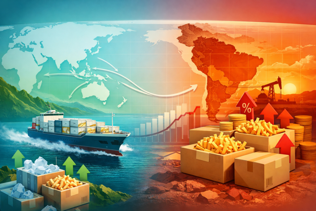 نيوزيلندا تضاعف ضغط المنافسة في سوق البطاطس المقلية: صادرات تصعد وأسعار “شديدة التنافسية”… والأرجنتين تخسر زخم البرازيل بسبب ارتفاع الأسعار