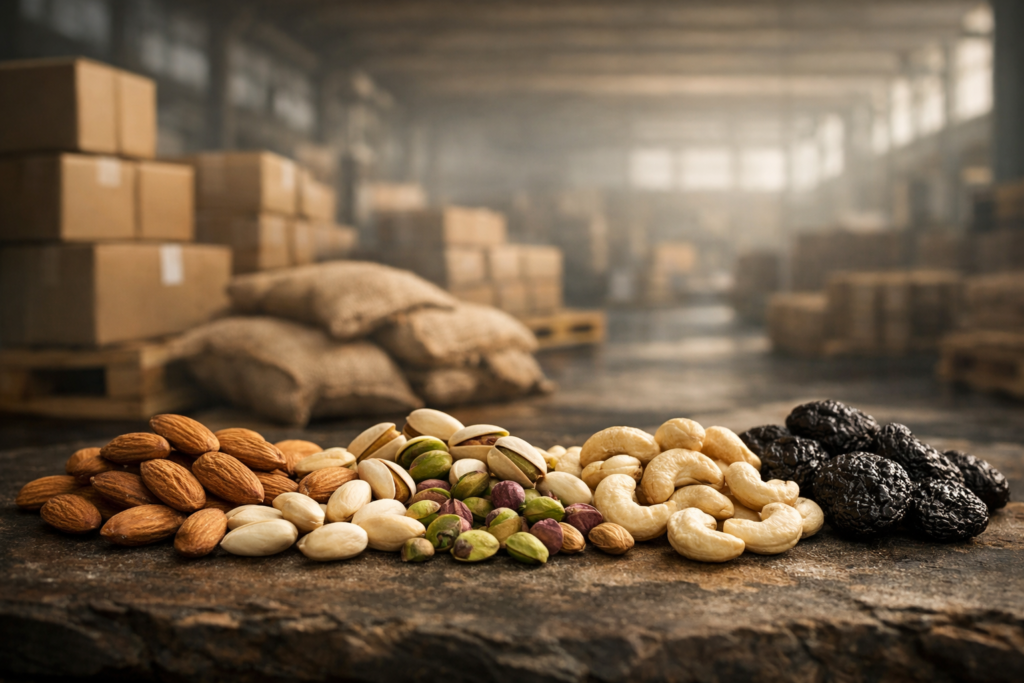 المكسرات والفواكه المجففة في 2026: سباق حصص السوق في أوروبا بين الرسوم والبدائل المتوسطية