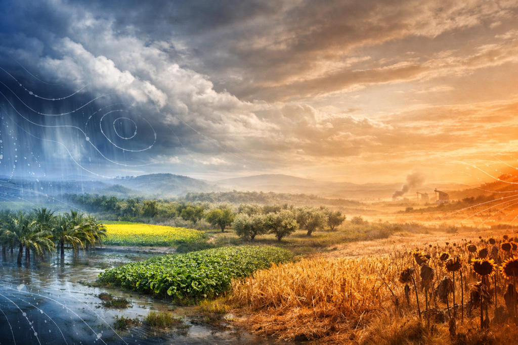 خرائط الطقس تحت المجهر: مخاطر مناخية متباينة تضغط على أسواق الزيوت والحبوب في مطلع 2026