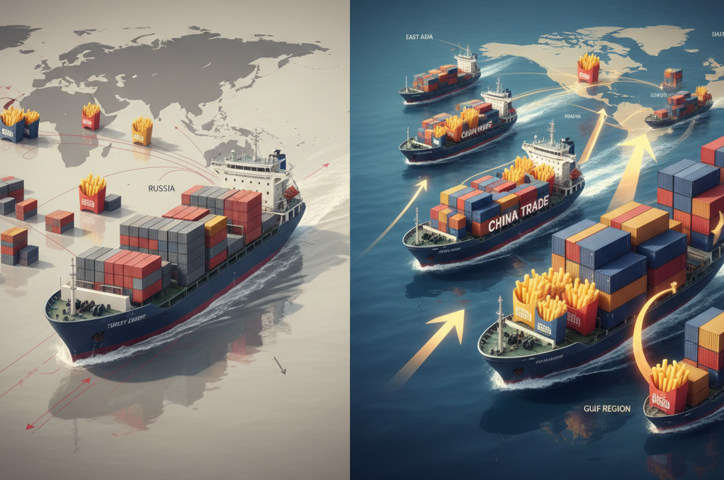 انكماش الصادرات التركية وصعود صيني غير مسبوق: تحوّلات حادة في سوق البطاطس المقلية العالمي