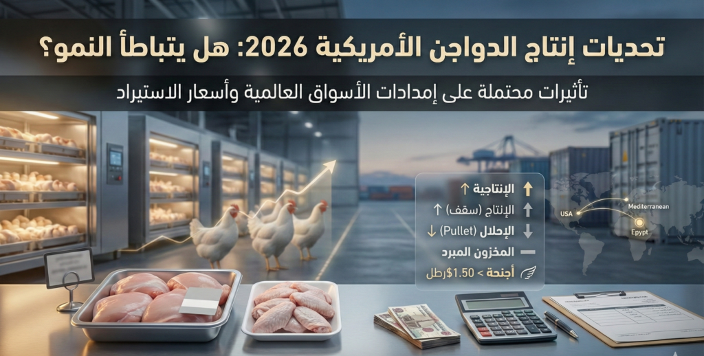 تحديات انتاج الدواجن الأمريكية 2026 : هل يتباطأ النمو ؟
