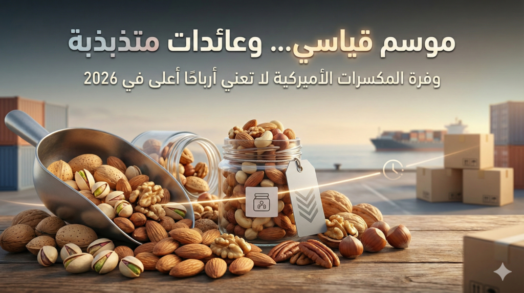 موسم قياسي… وعائدات متذبذبة: لماذا لم تُترجم وفرة المكسرات الأميركية إلى أرباح أعلى في 2026؟