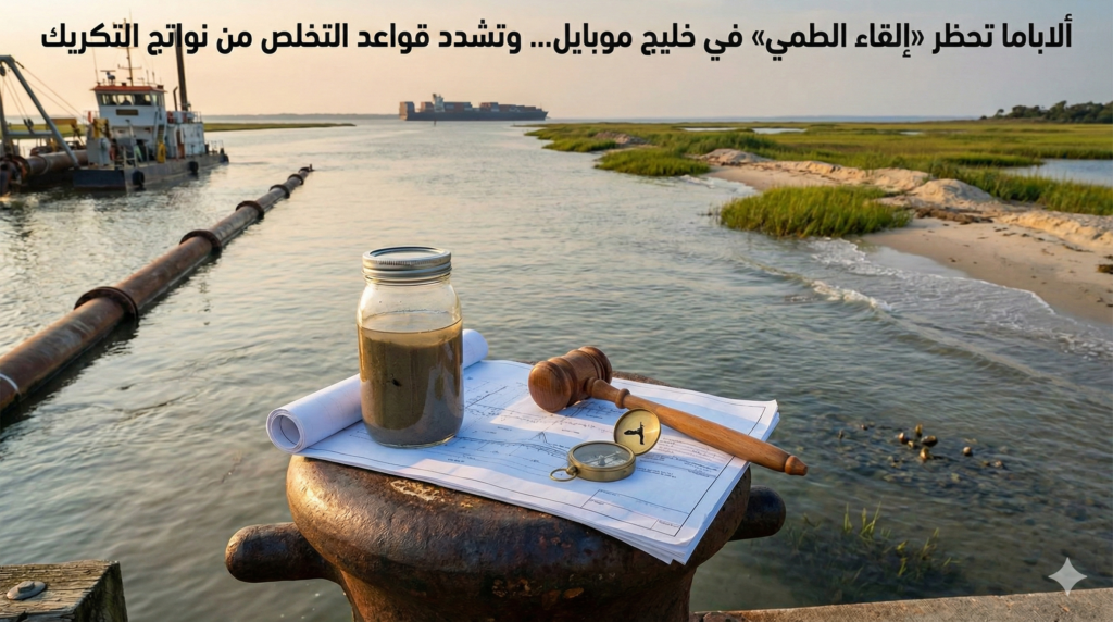 ألاباما تحظر «إلقاء الطمي» في خليج موبايل… وتشدد قواعد التخلص من نواتج التكريك