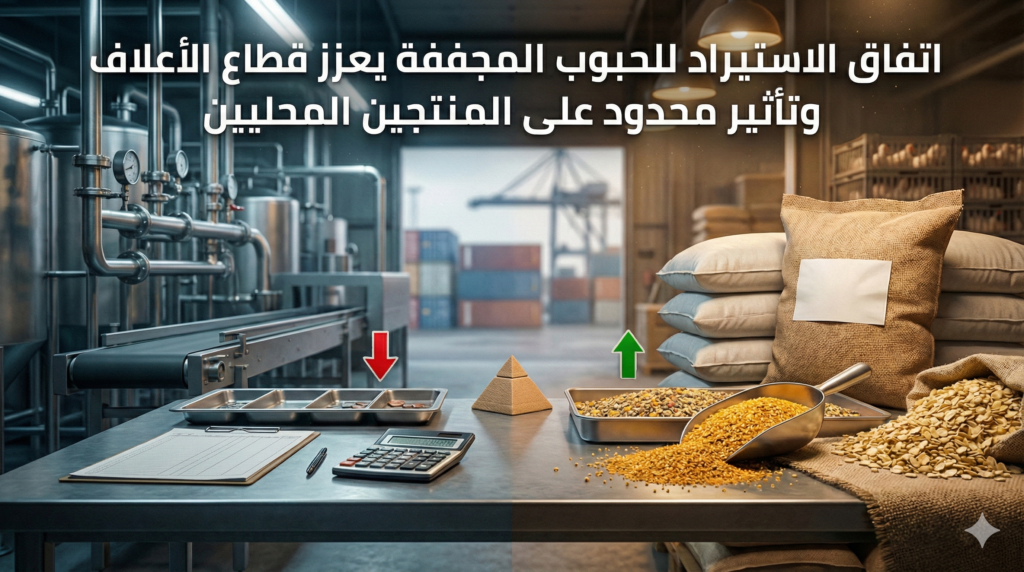   اتفاق الاستيراد للحبوب المجففة يعزز قطاع الأعلاف وتأثير محدود على المنتجين المحليين