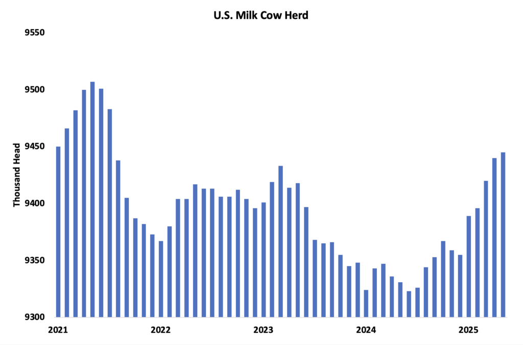 منتجو الألبان الأمريكيون يضيفون الأبقار بأسرع معدل منذ خمس سنوات